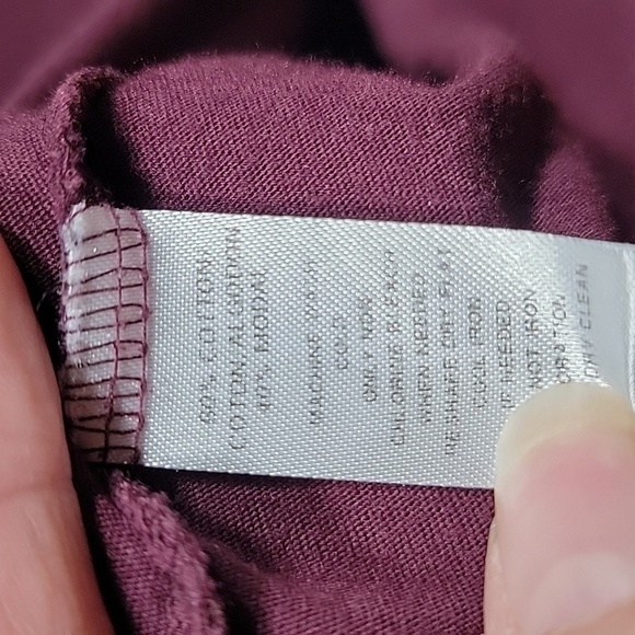 Loft Size S Burgundy / Wine Long Sleeve Top with Shoulder Cutouts, EUC - Picture 11 of 11